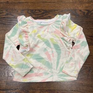 Grayson mini girls Tie-Dye Long Sleeve ruffle Shirt size 5T